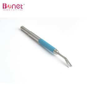Bcp0010 Professional Stainless Steel Cuticle Trimmer V-shape Rubber Cuticle Pusher Fork