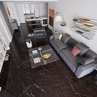 Carrelage en porcelaine effet marbre noir Sheng Luolan 600x1200mm, moderne, facile à nettoyer, imperméable, pour sol, mur, salle de bain, villa, salon