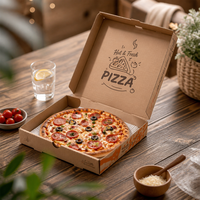 Caja de Pizza Apilable de Cartón Kraft Marrón para Entrega, Embalaje para Panadería, Suministro OEM ODM para Comidas Familiares de Pizza