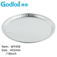 Plateau rond en aluminium durable de 18 pouces, jetable, pour traiteur, idéal pour les plats de viande, de fromage, de charcuterie, présentoir alimentaire, plateau argenté