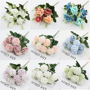 Rosas artificiales de alta calidad, peonías, adornos de crisantemo, tallos pequeños, decoración del hogar, accesorios de tiro para bodas, venta al por mayor, Navidad - Product Image 2