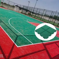 terrain de sport portable à verrouillage intelligent Pp couvre de tuiles le sol de basket-ball temporaire pour l'extérieur