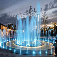 Fontaine musicale dansante personnalisée de luxe, en acier inoxydable IP68, pour la cour d'hôtel, aménagement paysager