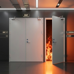 Porte en acier ignifuge durable avec kit d'accessoires complet, sur mesure pour les projets immobiliers et les aménagements intérieurs commerciaux. - Product Image 4
