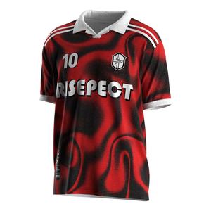 Maillot de football à col polo à bouton unique pour le jour du match, avec zones anti-humidité, empiècements à séchage rapide et fentes de finition personnalisées - Product Image 1