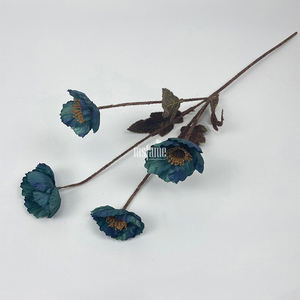 MSFAME Fleur de coquelicot en soie artificielle Décoration de la maison Centre de table Fleurs de mariage - Product Image 4