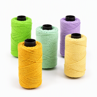 Fil creux en coton recyclé de 2 mm, tressé rond, pour tricot et crochet, kit de bricolage pour chapeaux et sacs, 150g