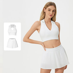 Biểu Tượng Tùy Chỉnh Bộ Váy Activewear Tập Luyện 2 Mảnh Tank Top Tập Thể Dục Yoga Phòng Tập Thể Dục Mặc Quần Vợt Váy Đặt Phụ Nữ Của Bộ Thể Thao - Product Image 3