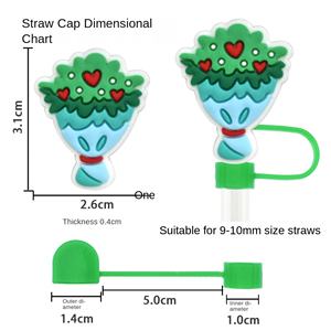 Cubiertas de Silicona para Pajitas de Alta Calidad, Creativas, Nuevas, Serie Día de San Valentín, Decoración de Pajitas con Dibujos Animados - Product Image 2