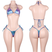 Ensemble de lingerie deux pièces à changement de couleur pour la danse exotique, comprenant un haut dos nu et un string, idéal pour les spectacles et les festivals.
