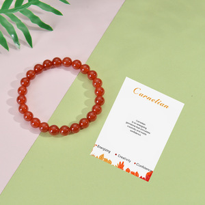 Bracelet ajustable en pierres précieuses naturelles <span class=keywords><strong>de</strong></span> 8 mm, bracelet élastique unisexe en cristal <span class=keywords><strong>de</strong></span> guérison avec carte explicative - Product Image 5