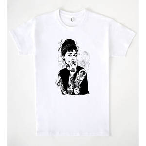 Camiseta Audrey Tattoo Art blanca unisex promocional - Product Image 1