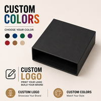 Boîte cadeau en papier noir mat de luxe avec logo personnalisé, laminage gaufré et doublure en éponge pour emballage de boîte à snus en aluminium