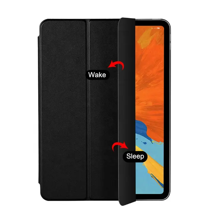 For iPad Pro 11 Inch Case 2022 4th Generation 2021 3rd Gen 2020 2nd Gen Soft Silicon Flip Cover with Pencil Holder Funda