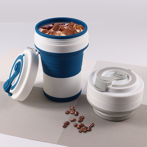 Venta al por mayor de fábrica OEM/ODM Taza de café plegable de silicona portátil y reutilizable de 550 ml - Product Image 2