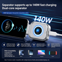 Chargeur intelligent 140W à déconnexion automatique avec détection de charge complète par IA et séparateur d'éjection pour la protection des batteries de téléphones, tablettes et ordinateurs portables Type-C