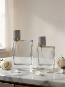 Envase de Perfume Rectangular Transparente de Vidrio LK Packaging con Tapa Dorada y Pulverizador, 25 ml, Envase de Muestra Cosmética con Serigrafía - Product Image 6