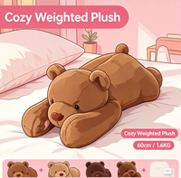 Ours en peluche lesté très rembourré avec coutures renforcées, coussin corporel moelleux pour apaiser l'anxiété, cadeau, décoration chambre et canapé