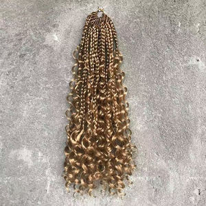 BELEZA Fábrica al por mayor Diosa Locs Caja desordenada Trenzas Crochet Bohemian Hair Curly Pre-Looped Boho <span class=keywords><strong>River</strong></span> Box Trenzado - Product Image 5