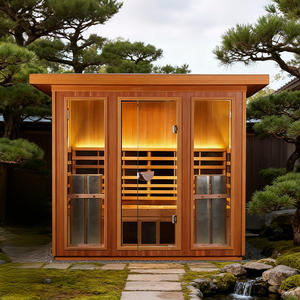 Isıtma panelleri ile özelleştirilebilir açık saunalar odası ahşap saunalar odası çeşitli stilleri - Product Image 3