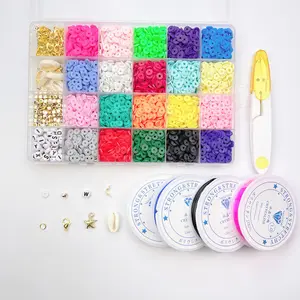 Nouveau lot de 24 grilles de 20 perles en argile polymère de couleur bijoux à bricoler soi-même faisant des accessoires de jouets