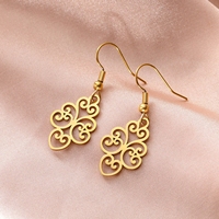 Boucles d'oreilles en filigrane en acier inoxydable pour femmes Vintage couleur or boucles d'oreilles bohème bijoux cadeaux de noël en gros