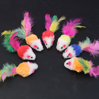 Jouet interactif pour chaton et chat, souris en peluche colorée et écologique, jouet à mâcher pour chat, mini souris artificielle qui grince, jouets pour animaux de compagnie