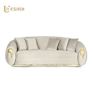 Natural camel leather sofa living room furniture high-end exclusive luxury modern soft double sofa living room set furniture