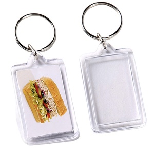 2022 hot sale keychain key ring custom logo Plastic Transparent Insert Photo Picture Frame blank acrylic DIY Keychain