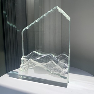 <span class=keywords><strong>ADL</strong></span> New Design Mountain Peak – trophée en verre de cristal noir et blanc avec Base en pierre pour le premier trophée - Product Image 6
