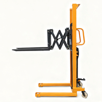 Nouveau transpalette manuel à ciseaux extensible 500 kg, hauteur de levage 1600 mm, avec fourches hydrauliques et roues en nylon