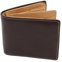 Dompet Lipat Pria Kulit Asli Berkualitas Tinggi Anti-RFID, Kantung Kartu, Kulit Lilin, Tempat Kartu Bisnis, Dompet dengan Kantong Koin