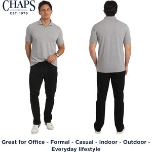 Chaps Polo classique pour homme en piqué extensible à manches courtes en coton anti-plis gris S 2XL - Product Image 3