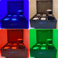 Projecteur LED sans fil Gothey 12x18W rechargeable RGBWA UV avec contrôle WiFi DMX via application, étanche IP65 pour extérieur