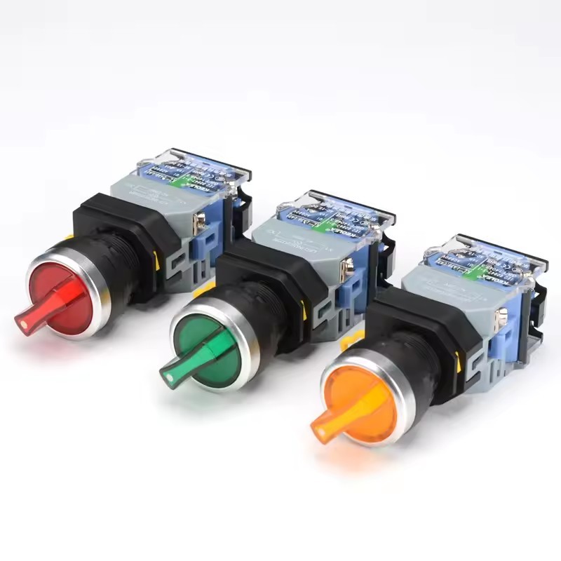 LA38-11XD/2 Rotary <strong>push</strong> <strong>button</strong> <strong>switch</strong> with lamp 22MM 2 position <strong>3</strong> position latching <strong>LED</strong> knob <strong>switches</strong> Multicolor optional