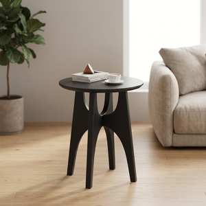 Modern <b>Round</b> Wood Coffee <b>Table</b> Minimalist Design Living Room Furniture Durable <b>Side</b> <b>Table</b> - Product Image 5