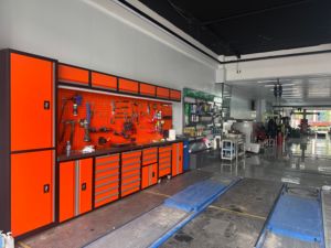 Modern Industrial Steel Garage Workshop Workstation Modular <b>Tool</b> Storage Cabinet Pegboard <b>Drawers</b> OEM Customizable 150kg Load - Product Image 6