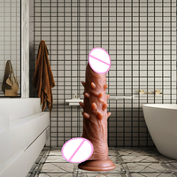 Godemiché réaliste pour masturbation féminine, énorme, en silicone souple à picots, en silicone liquide, jouet sexuel pour adulte avec ventouse