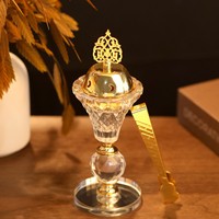 Ornements de brûleurs en verre de luxe léger, exquis et élégants, vente en gros par les fabricants Golden Alaba Home