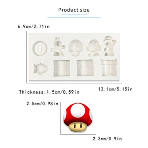 Molde de Silicona para Pastel de Fondant de la Serie de Juegos, Manualidades DIY, Dibujos Animados, Super Mario, Pequeño Hongo - Product Image 4