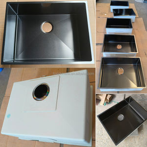 Évier de cuisine à montage sous plan, simple bac, fait <span class=keywords><strong>main</strong></span>, sans robinet, surface brossée, 587x435x181mm - Product Image 5