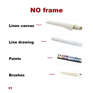 Kit Pittura con Numeri su Tela, Arte Murale con <span class=keywords><strong>Auto</strong></span> d'Epoca Blu e Albero di Limoni, Vendita Diretta all'Ingrosso - Product Image 2