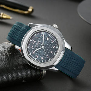 <span class=keywords><strong>Orologio</strong></span> al Quarzo PLADEN da <span class=keywords><strong>Uomo</strong></span>, Stile Sportivo, <span class=keywords><strong>Verde</strong></span> Blu, Cinturino in Silicone e Acciaio, Impermeabile, Lancette Luminose - Product Image 2