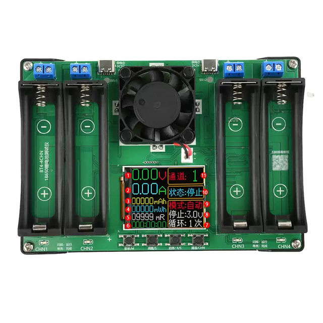 Battery Tester LCD Display Universal Battery Checker Analyzer Charger for 18650 Batteries 4 Channel Internal Resistance Tester