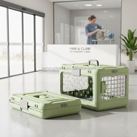 Cage de transport pliable et portable pour animaux de compagnie, idéale pour pique-niques en extérieur, visites chez le vétérinaire, approuvée par les compagnies aériennes, double porte, respirante