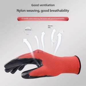 قفازات مطاطية أصلية، قفازات مطاطية مقاومة للتآكل للإطارات، قفازات أمان للعمال في مجال البناء والنظافة والبستنة - Product Image 6