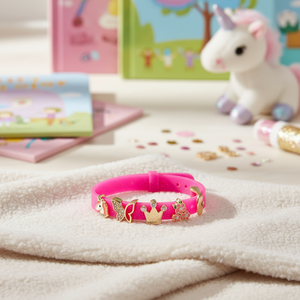 Biojoux Brand BJB012-Pulsera Kid Glitter deep rose 4 CHARMS GP - Product Image 3