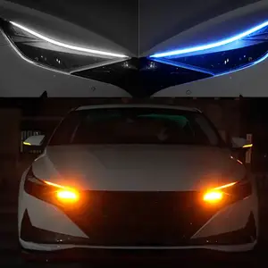 Tubo de guia flexível Drl para veículos, 30 cm, 45 cm, 60 cm, luzes LED diurnas para carros, olhos macios, fluxo de sinal de direção, estilo de carro