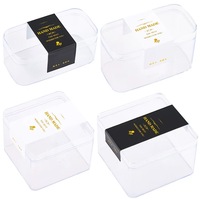 Vente chaude clair Tiramisu pouding acrylique boîte à gâteau biscuit carré