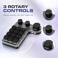 Clavier mécanique miniature programmable SIKAI sans fil à 12 touches et 3 boutons rotatifs, 2,4 G USB-C RGB, pour la modification de macros et les raccourcis